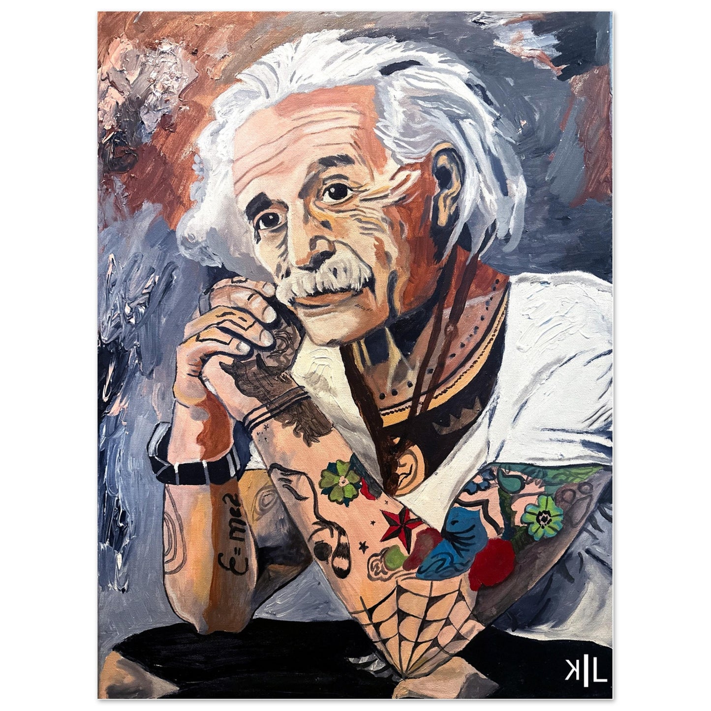 Hipster Einstein Poster - Premium Matte Paper Poster