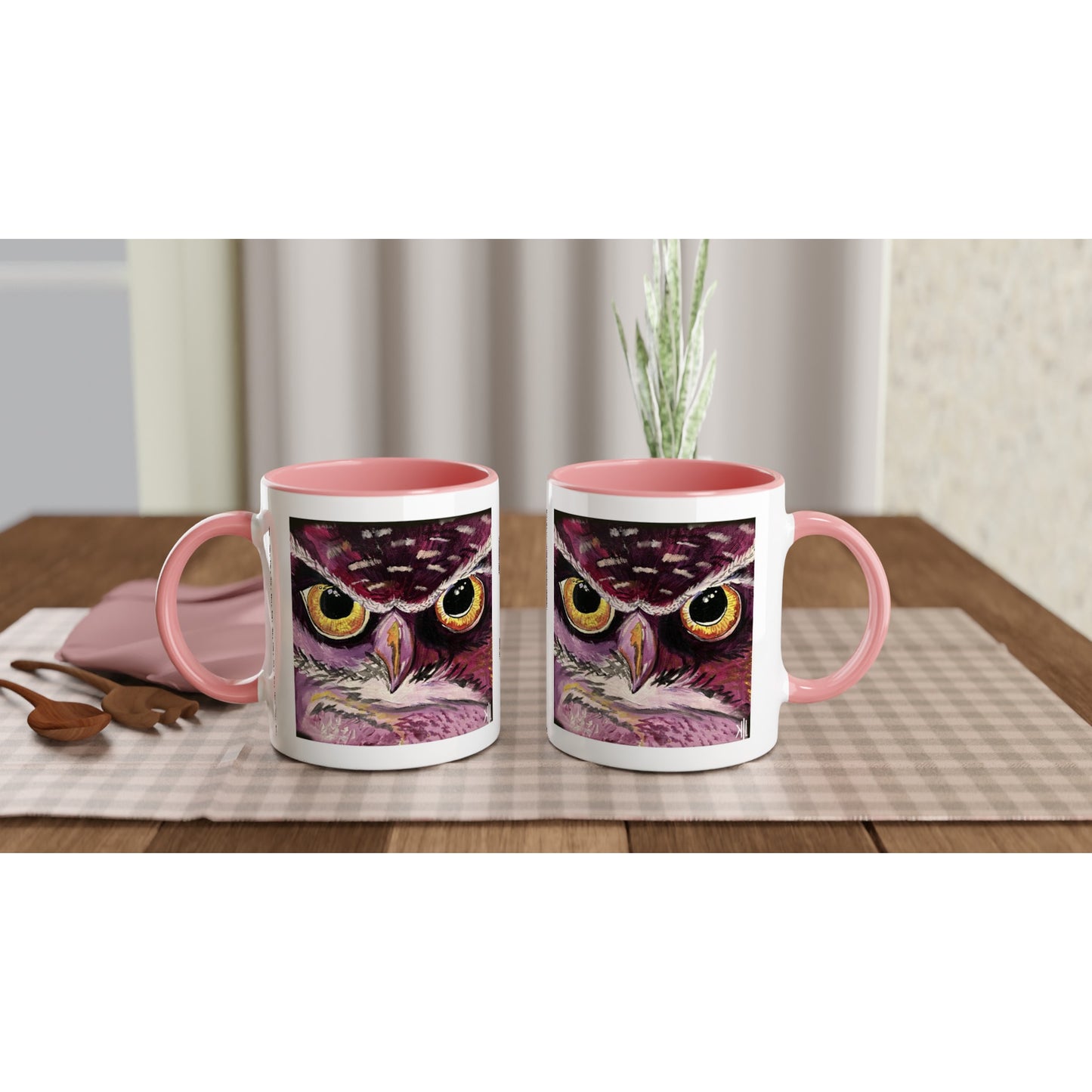 White 11oz Ceramic Mug with Color Inside