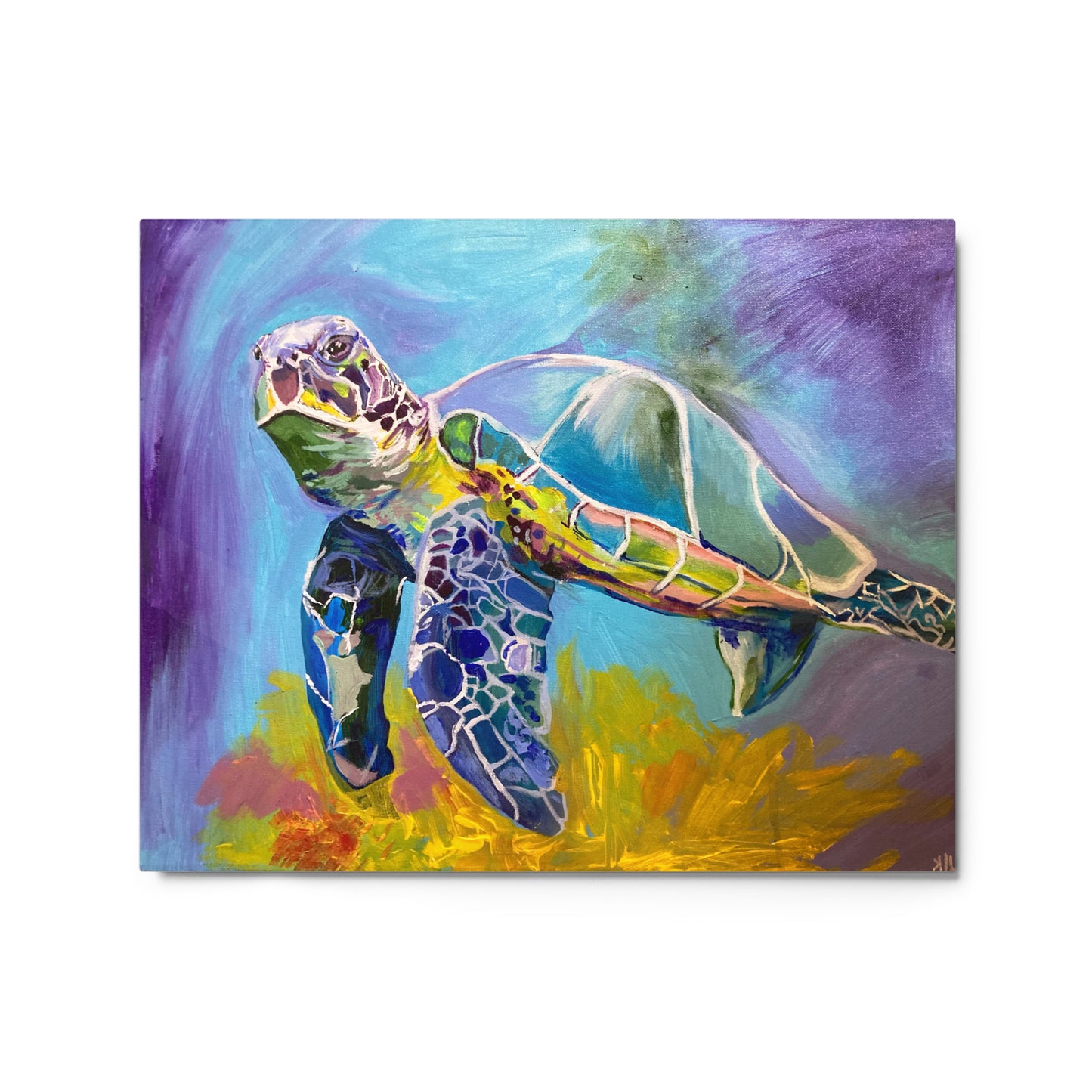 Save The Turtles Print On Metal