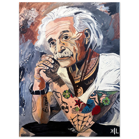 Hipster Einstein Poster - Premium Matte Paper Poster
