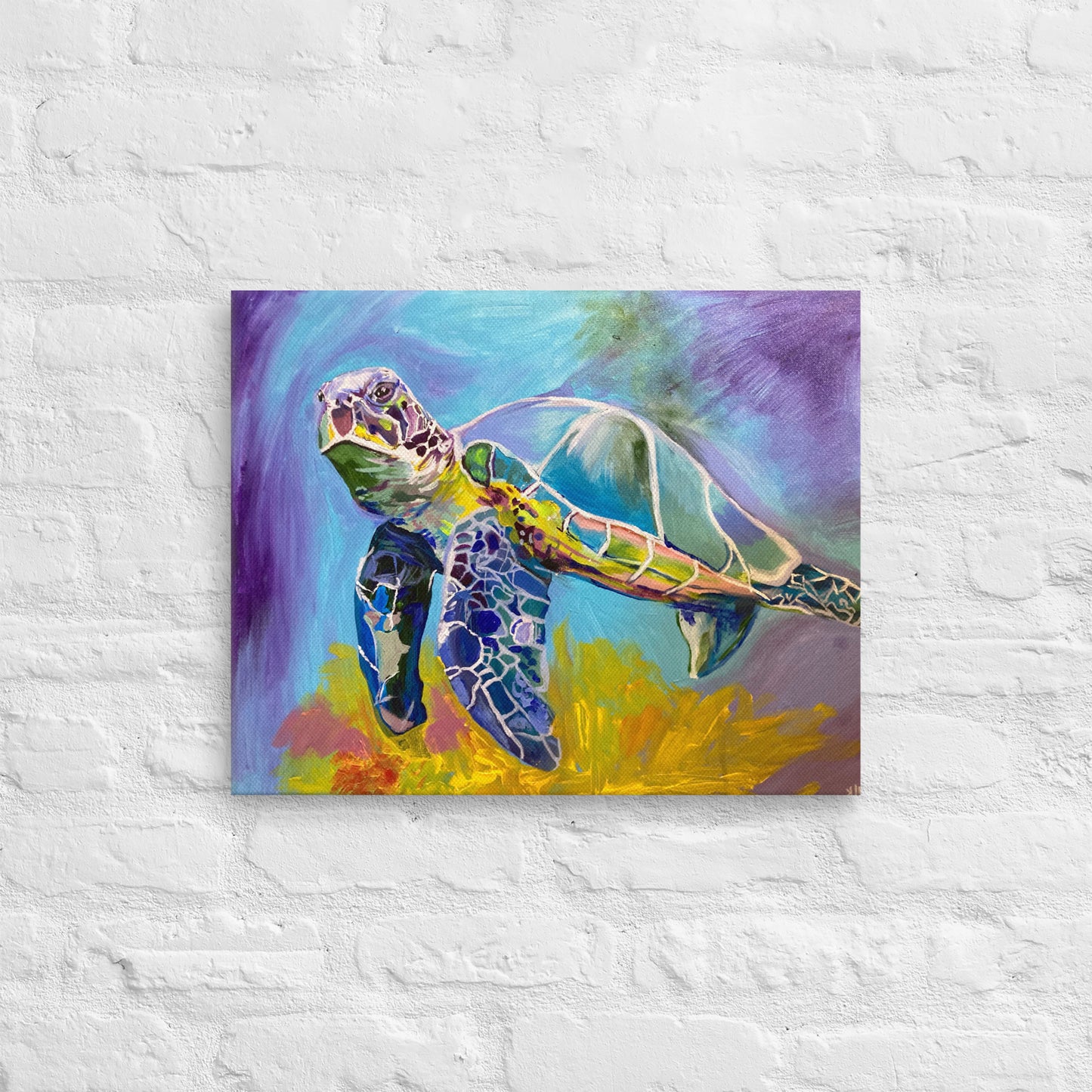 Save The Turtles Print On Canvas